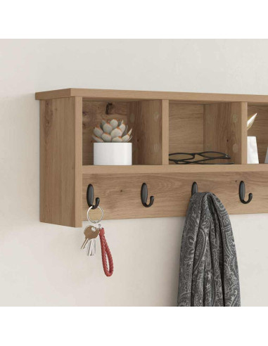 Appendiabiti a muro rovere artigianale 100 x 16 x 26 cm