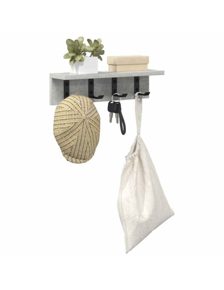 Appendiabiti a muro Grigio cemento 40 x 10,5 x 10,5 cm
