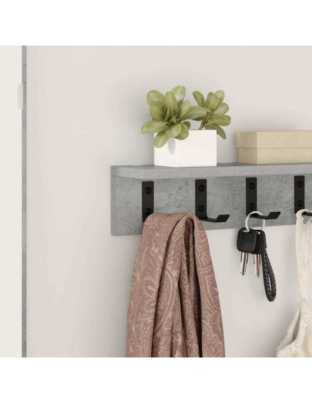 Appendiabiti a muro Grigio cemento 40 x 10,5 x 10,5 cm