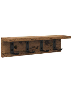 Appendiabiti a muro Legno vecchio 40 x 10,5 x 10,5 cm 2