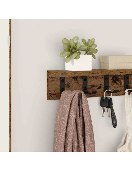Appendiabiti a muro Legno vecchio 40 x 10,5 x 10,5 cm