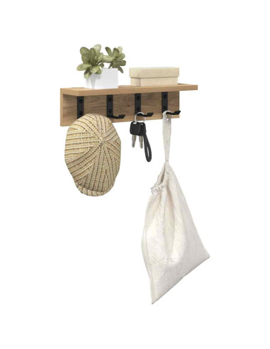 Appendiabiti a muro Rovere artigianale 40 x 10,5 x 10,5 cm