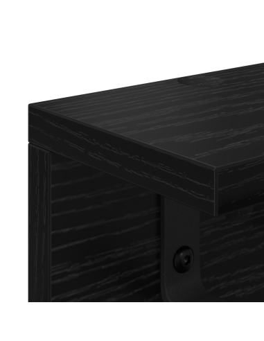 Appendiabiti a muro Rovere Nero 60 x 10,5 x 10,5 cm