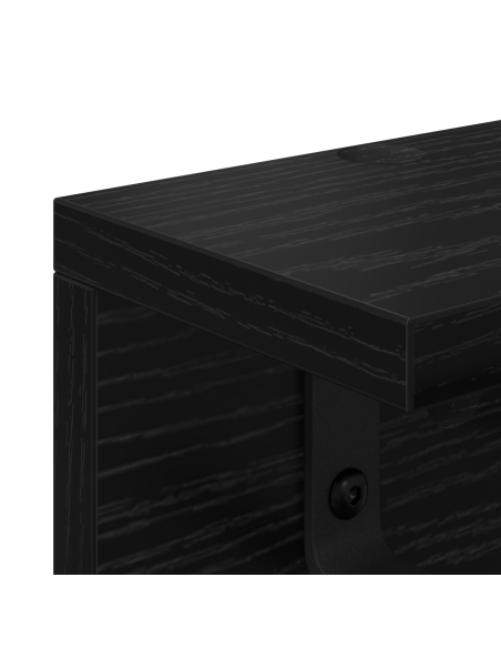 Appendiabiti a muro Rovere Nero 60 x 10,5 x 10,5 cm
