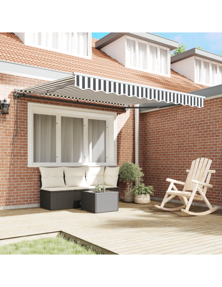 Tenda Retrattile Antracite e Bianco 350 x 250 cm