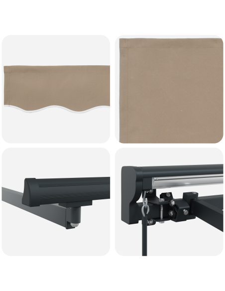 Tenda Retrattile Beige 350 x 250 cm Poliestere e Metallo