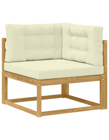 Set di divani da esterno con cuscino 10 pcs Bianco e Crema