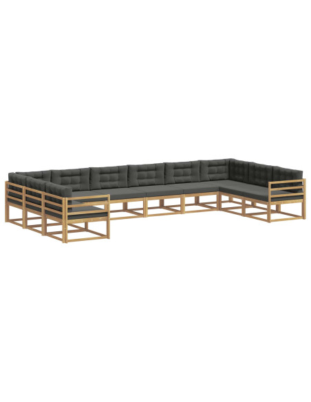 Set di divani da esterno con cuscino 10 pcs Bianco e Antracite