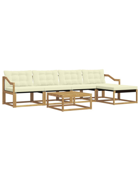 Set di divani da esterno 6 pcs Bianco e Crema 79 x 79 x 37 cm