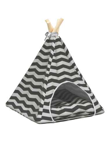 Tenda per animali con cuscino Bianco e Grigio 40 x 40 x 50 cm