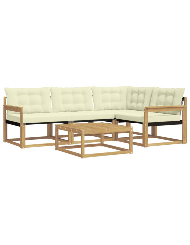 Set di divani da esterno 5 pcs Bianco e Crema 79 x 79 x 37 cm