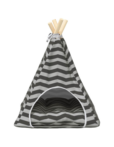 Tenda per animali con cuscino Bianco e Grigio 40 x 40 x 50 cm