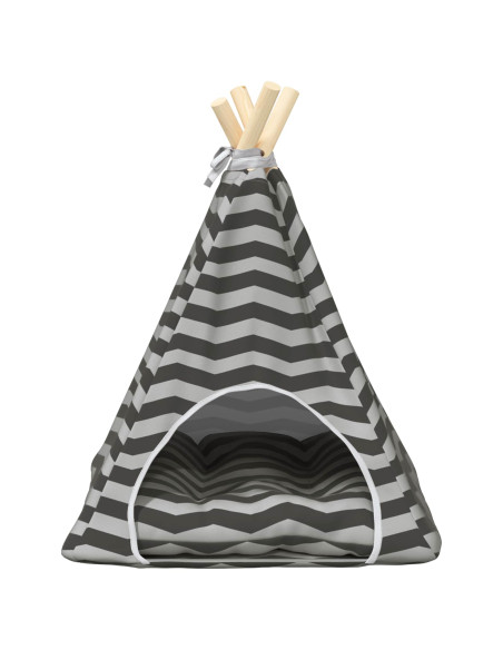 Tenda per animali con cuscino Bianco e Grigio 40 x 40 x 50 cm