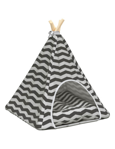 Tenda per animali con cuscino Bianco e Grigio 50 x 50 x 60 cm