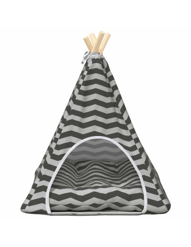 Tenda per animali con cuscino Bianco e Grigio 50 x 50 x 60 cm