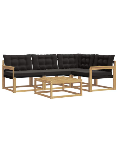 Set di divani da esterno 5 pcs Bianco e Nero 79 x 79 x 37 cm