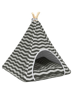 Tenda per animali con cuscino Bianco e Grigio 60 x 60 x 70 cm 2