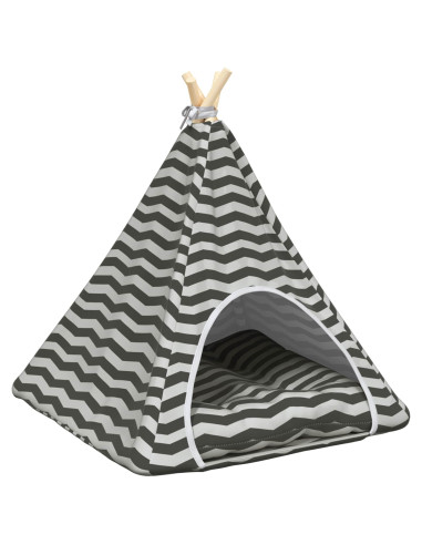Tenda per animali con cuscino Bianco e Grigio 60 x 60 x 70 cm