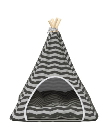 Tenda per animali con cuscino Bianco e Grigio 60 x 60 x 70 cm