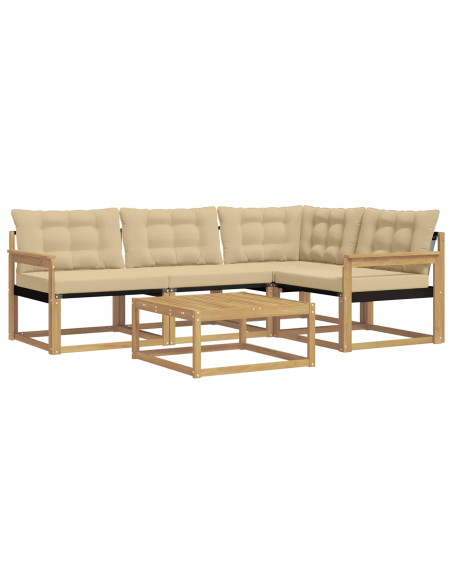 Set di divani da esterno 5 pcs Bianco e Beige 79 x 79 x 37 cm