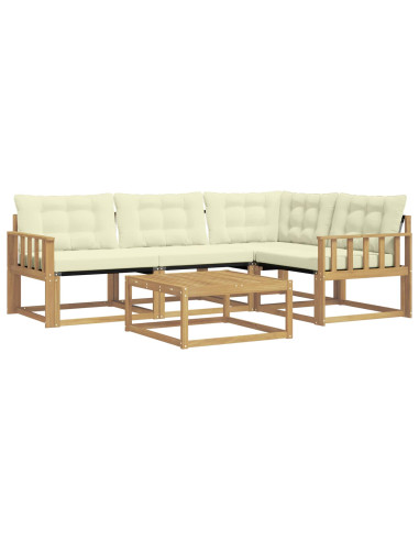 Set di divani da esterno 5 pcs Bianco e Crema 79 x 79 x 37 cm