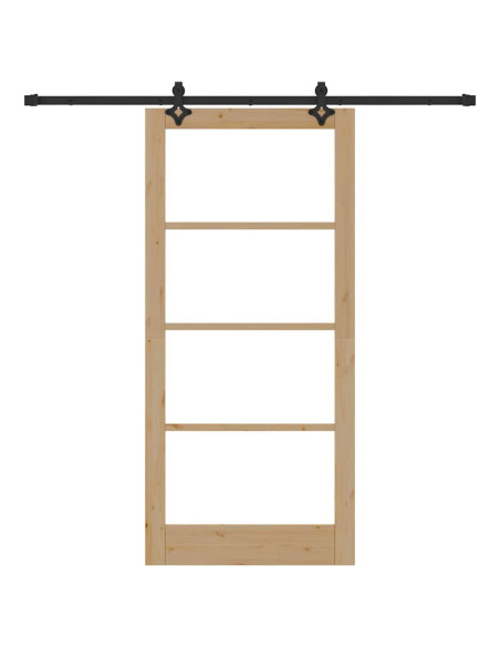 Porta scorrevole ORKDAL Naturale e Nero 93 x 202 cm