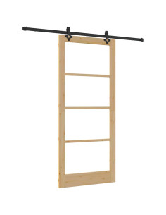 Porta scorrevole ORKDAL Naturale e Nero 93 x 211 cm 2