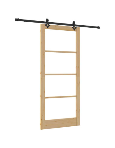 Porta scorrevole ORKDAL Naturale e Nero 93 x 211 cm