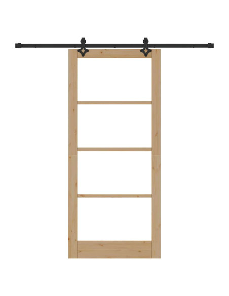 Porta scorrevole ORKDAL Naturale e Nero 93 x 211 cm