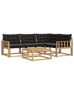 Set di divani da esterno 5 pcs Bianco e Nero 79 x 79 x 37 cm 2
