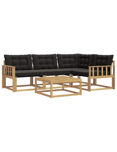 Set di divani da esterno 5 pcs Bianco e Nero 79 x 79 x 37 cm