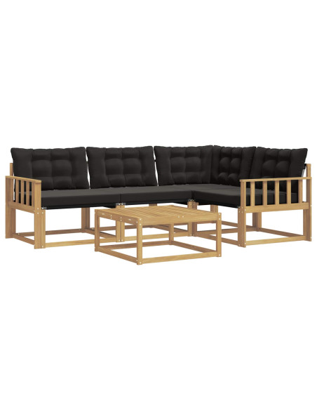 Set di divani da esterno 5 pcs Bianco e Nero 79 x 79 x 37 cm
