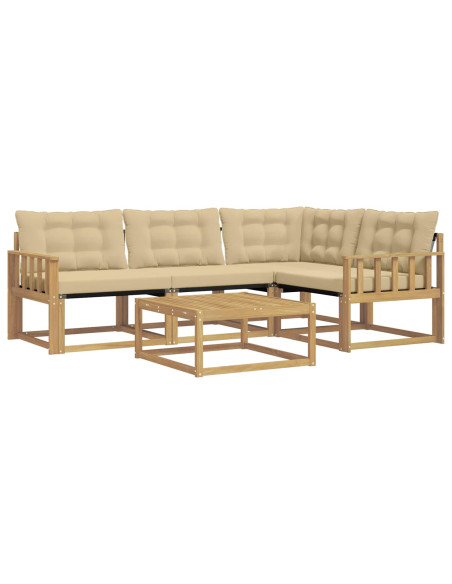 Set di divani da esterno 5 pcs Bianco e Beige 79 x 79 x 37 cm