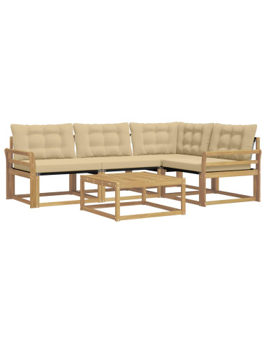 Set di divani da esterno 5 pcs Bianco e Beige 79 x 79 x 37 cm