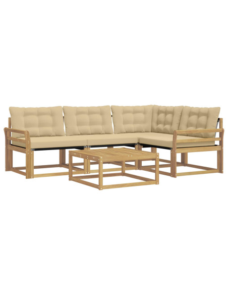 Set di divani da esterno 5 pcs Bianco e Beige 79 x 79 x 37 cm