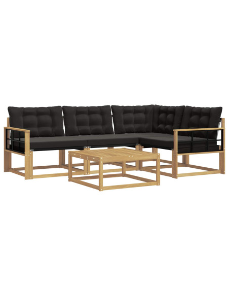 Set di divani da esterno 5 pcs Bianco e Nero 79 x 79 x 37 cm
