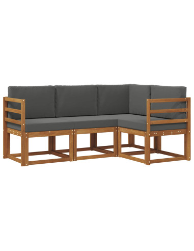 Set di divani da esterno con cuscino 4 pcs Naturale e Antracite