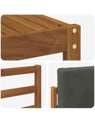 Set di divani da esterno con cuscino 4 pcs Naturale e Antracite