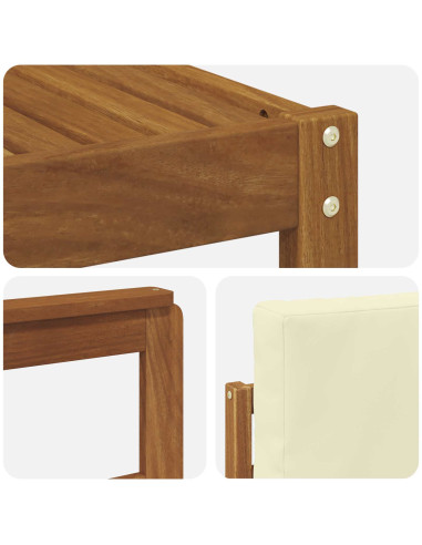 Set di divani da esterno con cuscino 4 pcs Naturale e Crema