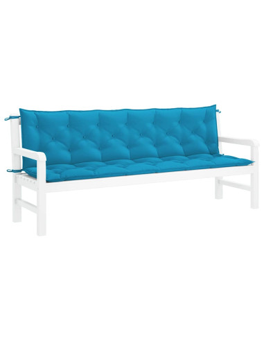 Cuscini per Panca 2 pz Azzurri 200x50x7 cm in Tessuto Oxford