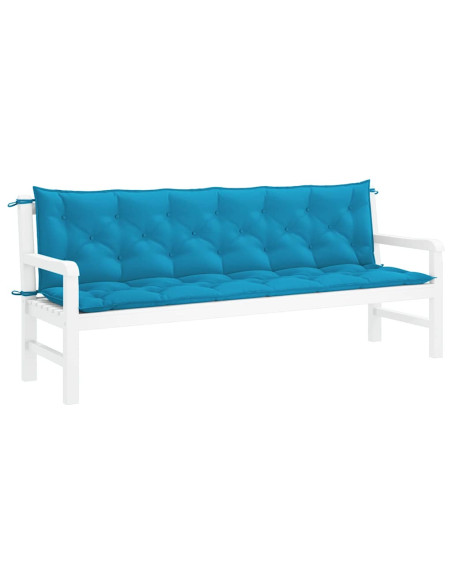 Cuscini per Panca 2 pz Azzurri 200x50x7 cm in Tessuto Oxford