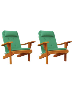Cuscini per sedie 2 pcs Verde 58 x 77 x 4,5 cm Tessuto Oxford 2