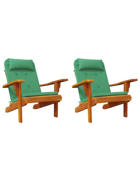 Cuscini per sedie 2 pcs Verde 58 x 77 x 4,5 cm Tessuto Oxford
