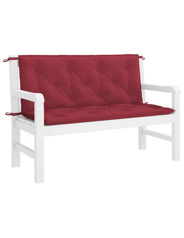 Cuscini per Panca 2 pz Rosso Vino 120x50x7 cm in Tessuto Oxford