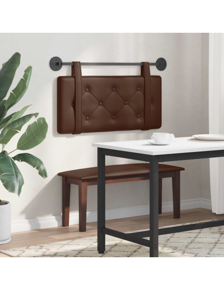 Testata appesa Montaggio a parete Marrone 80 cm Pelle Sintetica