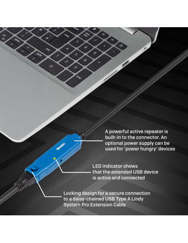 Lindy 43381 cavo USB USB 3.2 Gen 1 (3.1 Gen 1) 8 m USB C USB A Nero, Blu