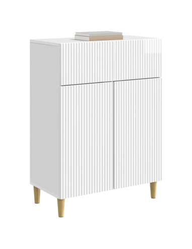 Credenza Bianco Lucido 66 x 34,5 x 90 cm Legno ingegnerizzato