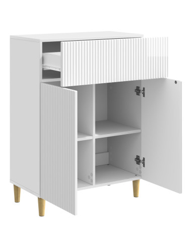 Credenza Bianco Lucido 66 x 34,5 x 90 cm Legno ingegnerizzato
