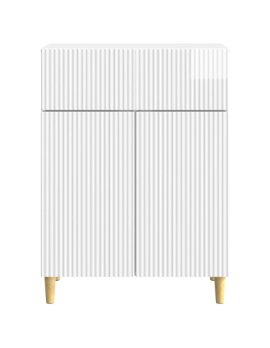 Credenza Bianco Lucido 66 x 34,5 x 90 cm Legno ingegnerizzato