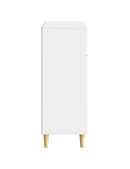 Credenza Bianco Lucido 66 x 34,5 x 90 cm Legno ingegnerizzato